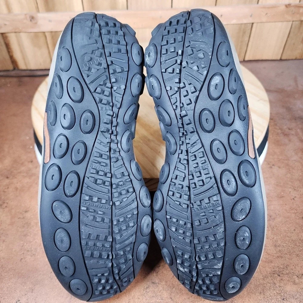 Merrell Jungle Moc Shoes Mens 8.5 Brown Leather‎ Slip On Walking Comfort Casual